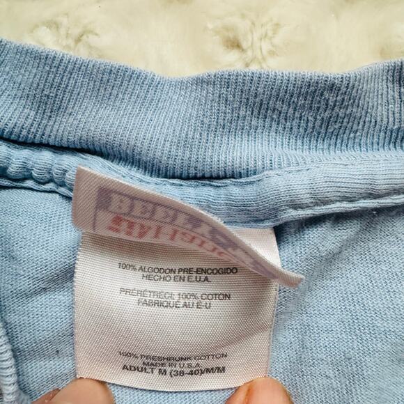 No Limit Lacrosse MLL School of Lax Cotton Y2K Blue Tee Shirt Sz Medium - Picture 7 of 7